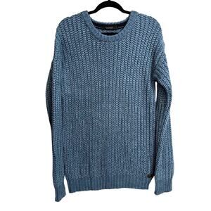 Scotch & Soda Sweater Mens Medium Blue Chunky Knit Crew Neck Wool Blend